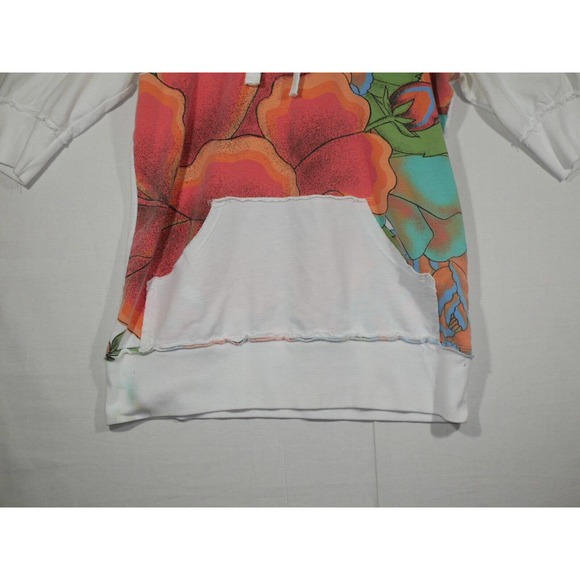 Vtg A Fine Mess T-Shirt Hoodie Sz XL White Floral Flower Power USA Made - Picture 3 of 11